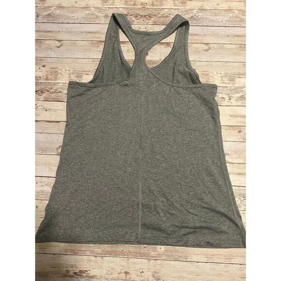 Nike Dri-Fit Racer Back Athletic Tank Women's Large Gray Athleisure Run Yoga - Picture 2 of 5
